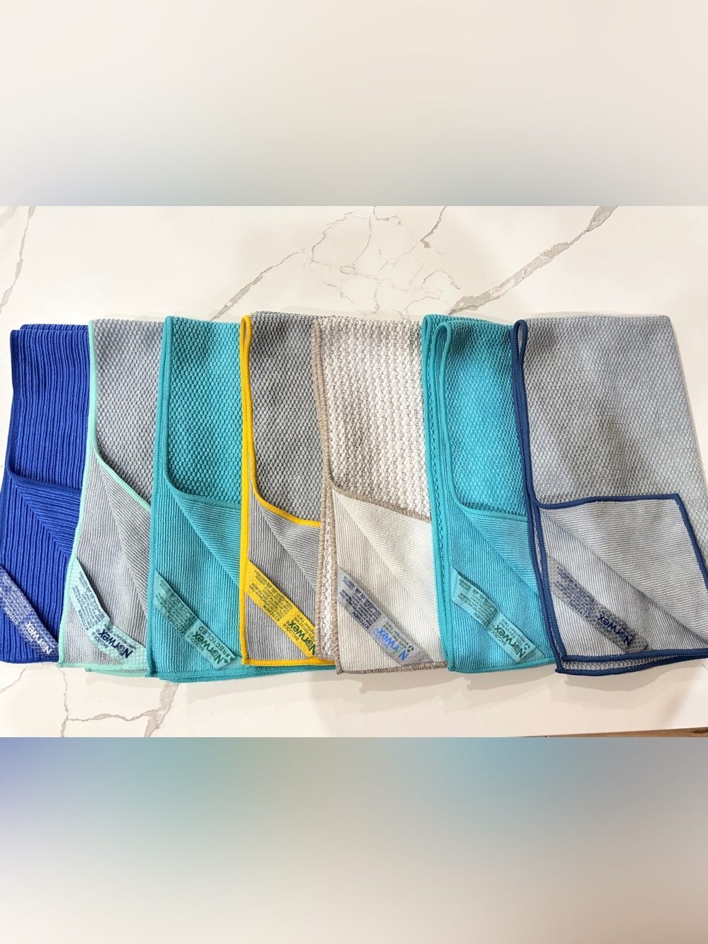 NORWEX Kitchen Towels Lot of 7 Microfiber Towels Assorted 25x13 Antimicrobial